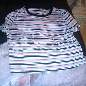 Cropped ribbed shirt